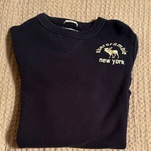 Abercrombie & Fitch Boy’s Navy Blue Crewneck Waffle Shirt